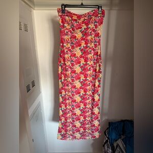 PrettyGarden Floral Print Cowl Neck Slip Midi Dress – Size M